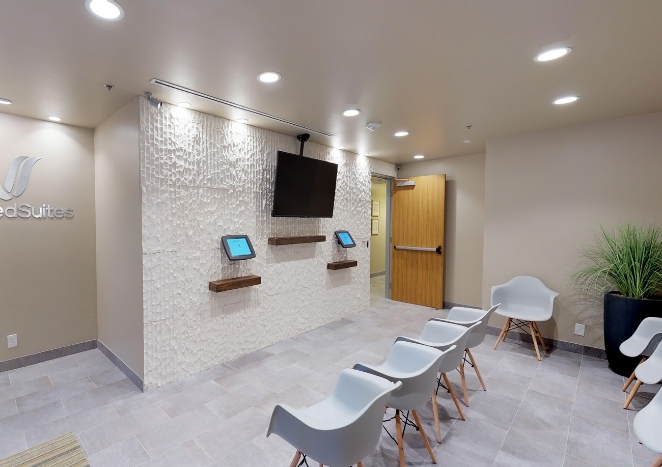 Med office sharing benefits with reception and furnished lobby Scottsdale AZ